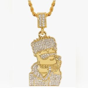 Gold and Silver Pendant Bart Necklace